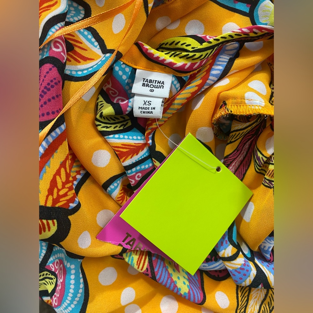 NWT Tabitha Brown x Target Orange Floral Print Long Duster Size XS Kimono Dress - Picture 15 of 15